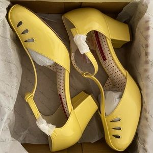 BAIT Footwear Robbie Pastel Yellow Pinup Heels